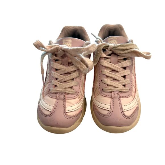 K Swiss Pink Beige Chunky Sneaker Girls Size 12 Lace Fashion Style Tennis Shoe - Picture 3 of 8